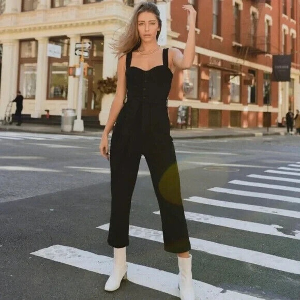 Vestique Stevie Cropped Racer Back Jumpsuit Black S